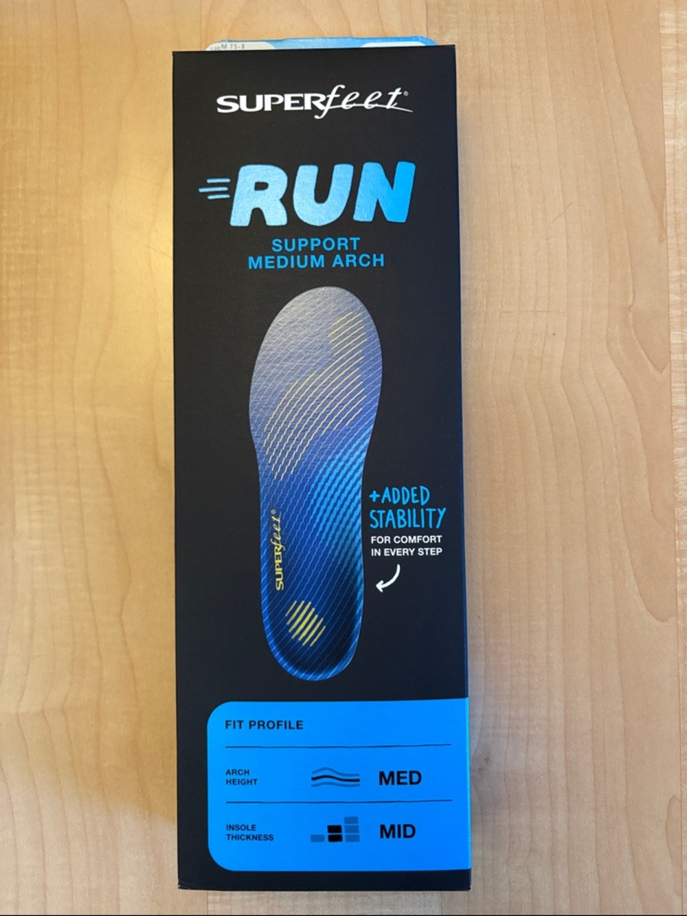 Superfeet Run support medium arch NWT